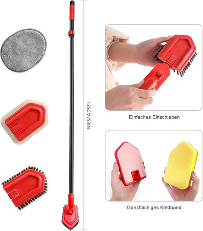3-in-1 Mikrofasertuch Borstenbürste Badezimmer Reinigungsset