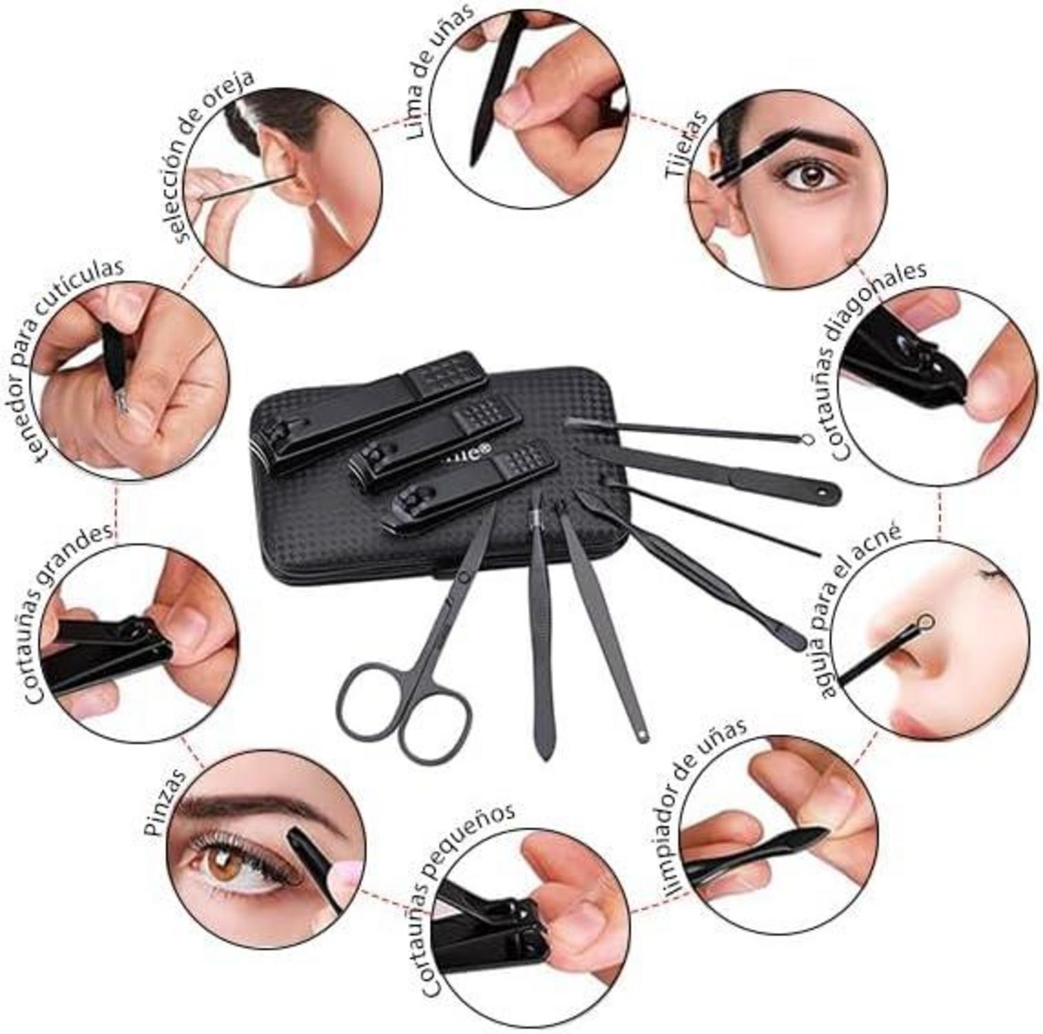 Professionelles Maniküre-Set Nagelpflege Edelstahl 10-in-1 Gelb