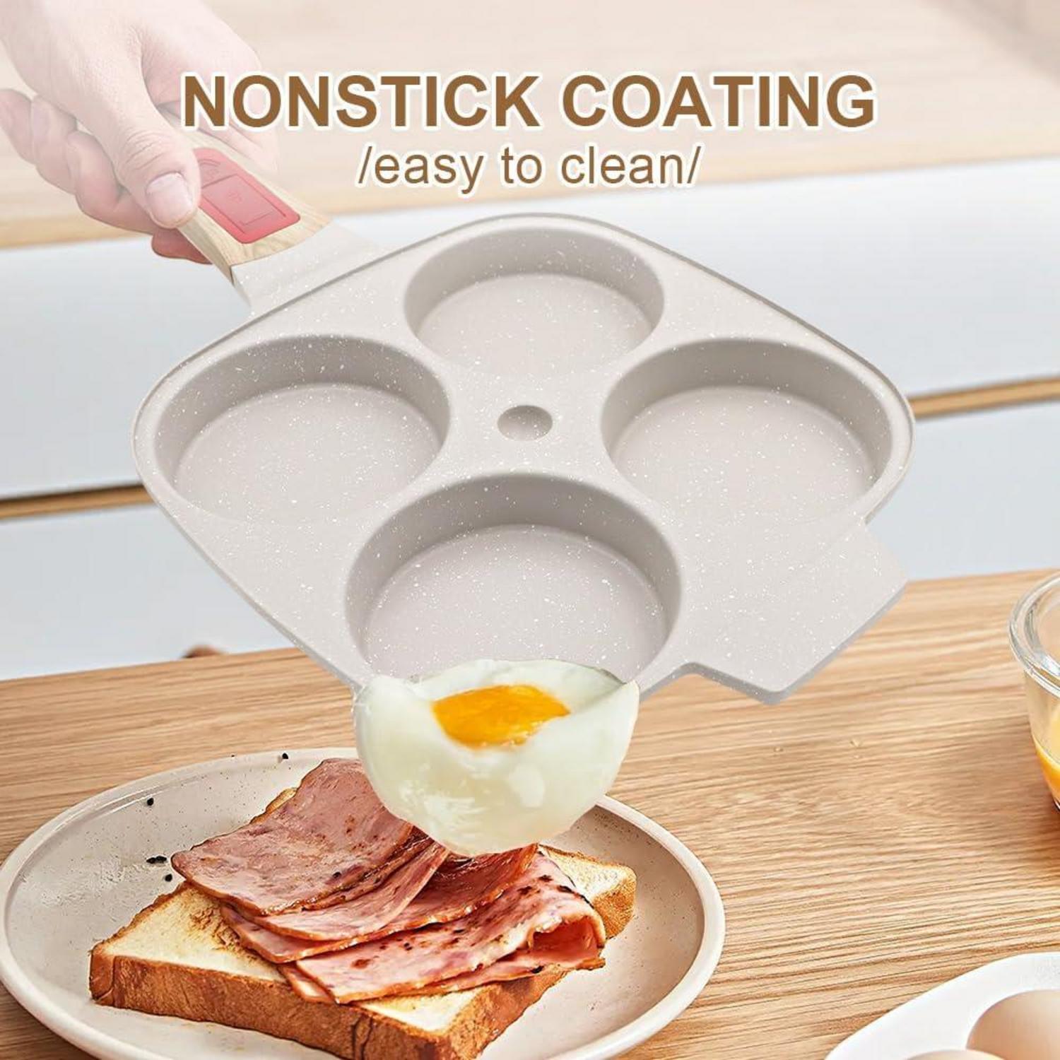 Bobikuke Spiegeleipfanne 21 cm mit Abnehmbarem Griff und Deckel - Pancake Pfanne Induktion Augenpfanne