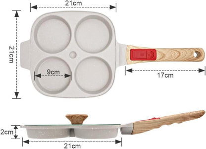 Bobikuke Spiegeleipfanne 21cm Induktion Pfanne mit Deckel abnehmbarer Griff