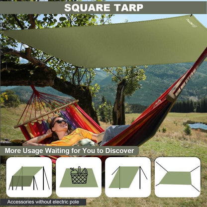 Flintronic Zeltplane Camping Bodenplane Hängematte Tarp 2.2x1.5m Armeegrün