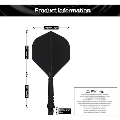 CyeeLife 2-In-1 Dart Flights und Schäfte Schwarz 9er Pack