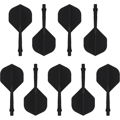 CyeeLife 2-In-1 Dart Flights und Schäfte Schwarz 9er Pack