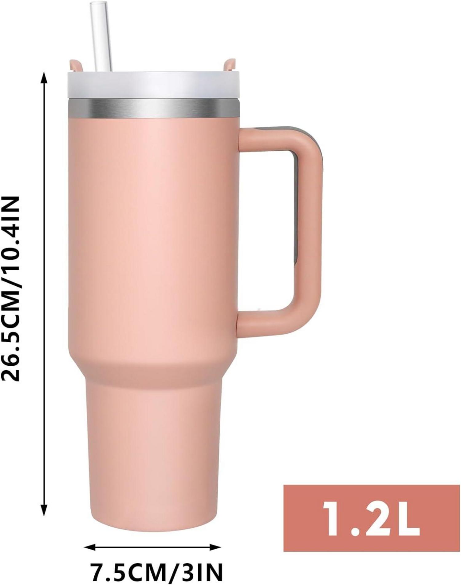 Thermobecher 1180ml mit Strohhalm Edelstahl Isolierbecher Tumbler Cup