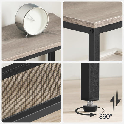 Schmaler Konsolentisch 75 cm Beistelltisch Flurtisch Greige-Schwarz