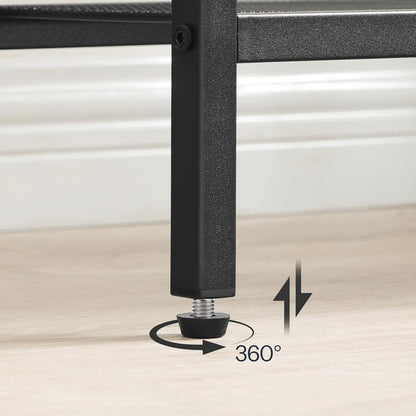 HOOBRO Konsolentisch 75 cm Beistelltisch Greige-Schwarz Flurtisch industrieller Retro-Stil