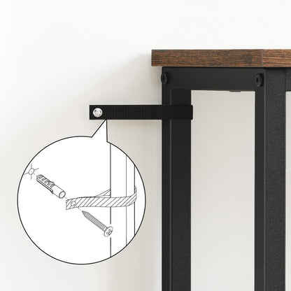 Schmaler Konsolentisch Vintagebraun-Schwarz 75 cm, Beistelltisch für