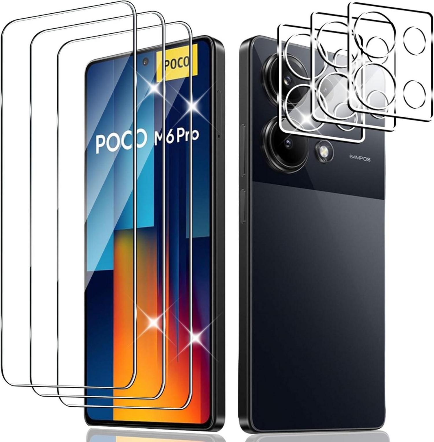 3 Stück Wayneer Schutzfolie 9H Härte für Xiaomi POCO M6 Pro Panzerglas