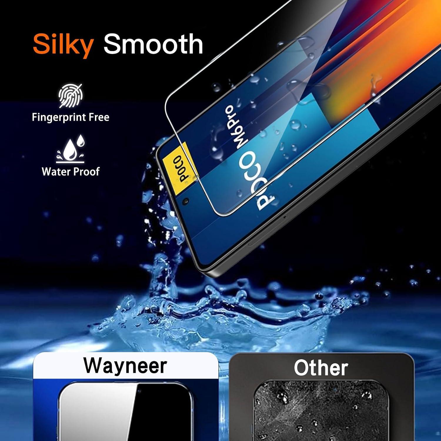 Schutzfolie für Xiaomi POCO M6 Pro 4G Panzerglas 3 Stück Display Schutzglas + 3 Kamerafolie-transparent