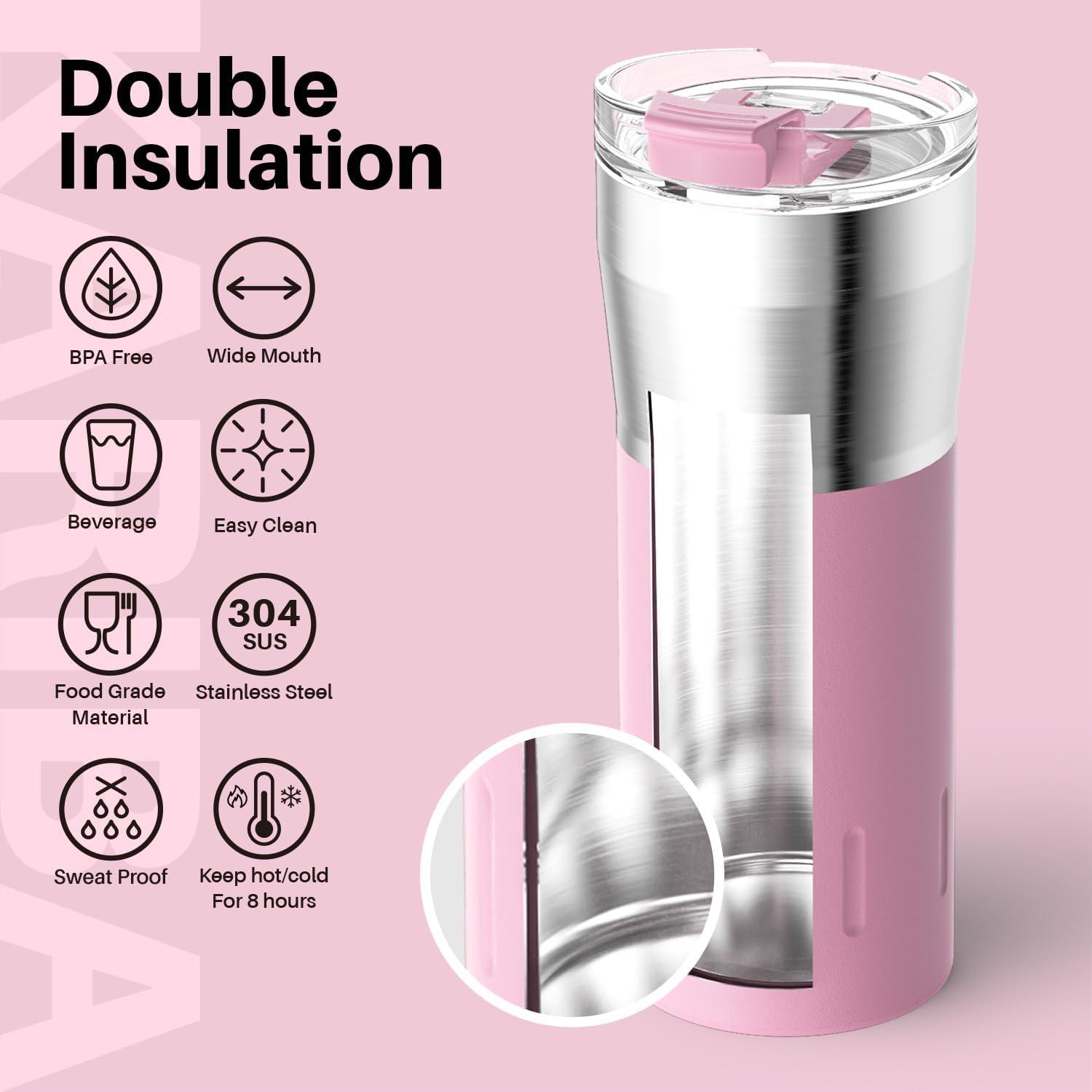 Thermobecher 500ml Edelstahl Doppelwandig Isoliert Auslaufsicher 10h