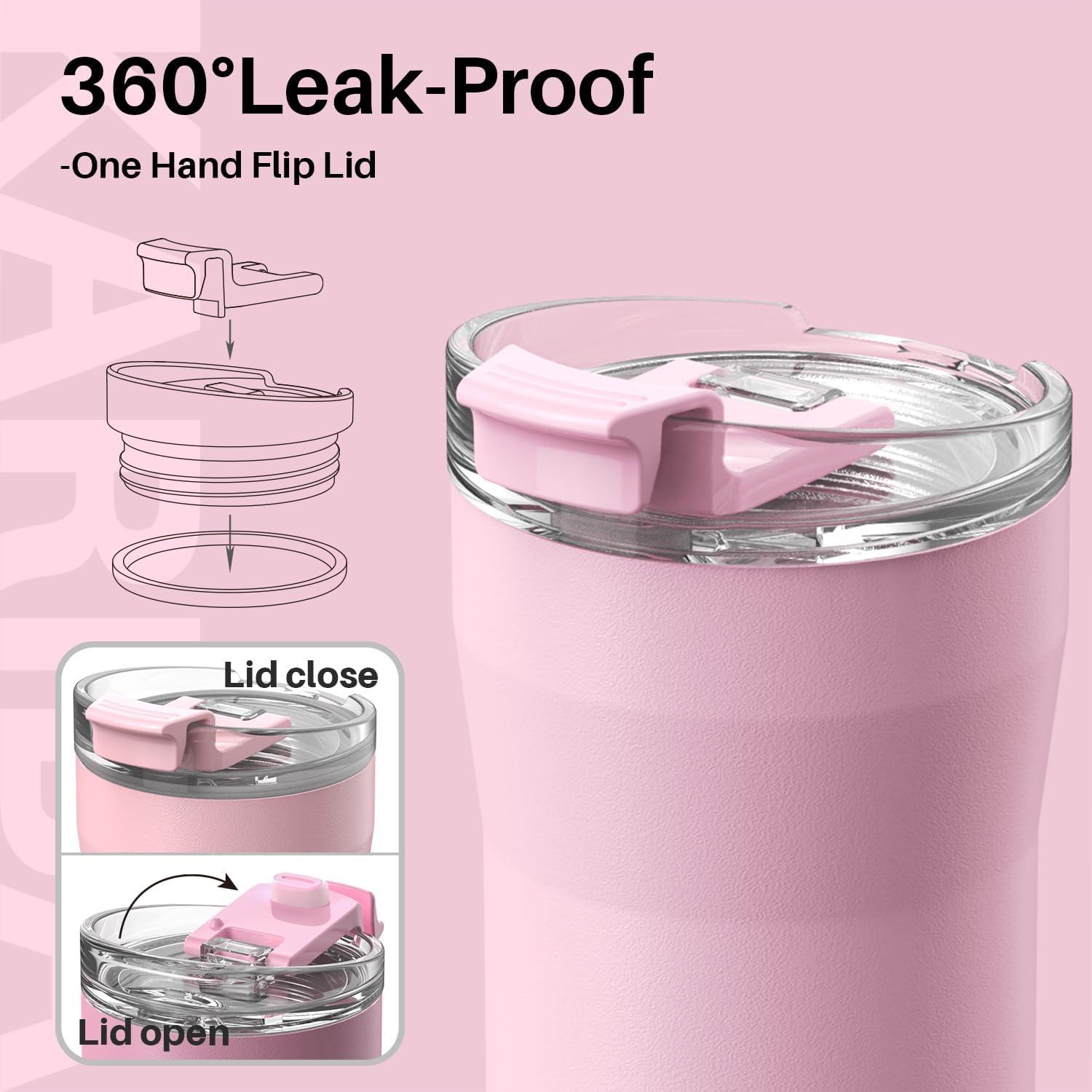 Thermobecher 350ml Edelstahl Doppelwandig Isoliert Rosa