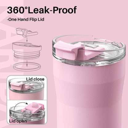 Thermobecher 350ml Edelstahl Doppelwandig Isoliert Rosa