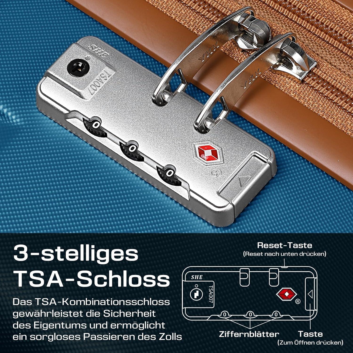 Joyway ABS Hartschalen Kofferset 3-teilig mit 4 Rollen und TSA Schloss