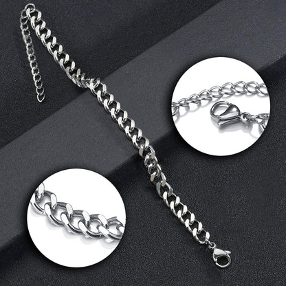 Edelstahl Kandare Armband 3/5/7MM HipHop Rapper 18+5CM