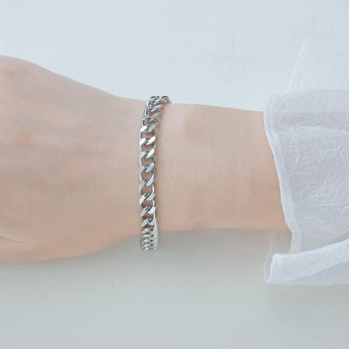 Edelstahl Kandare Armband 3/5/7MM Herren Unisex HipHop Rapper 18+5CM