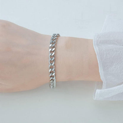 Edelstahl Kandare Armband 3/5/7MM Herren Unisex HipHop Rapper 18+5CM