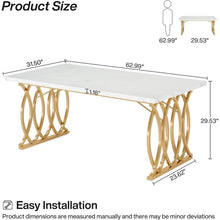 Moderner Esstisch weiß & gold für 6 Personen – 160x80cm