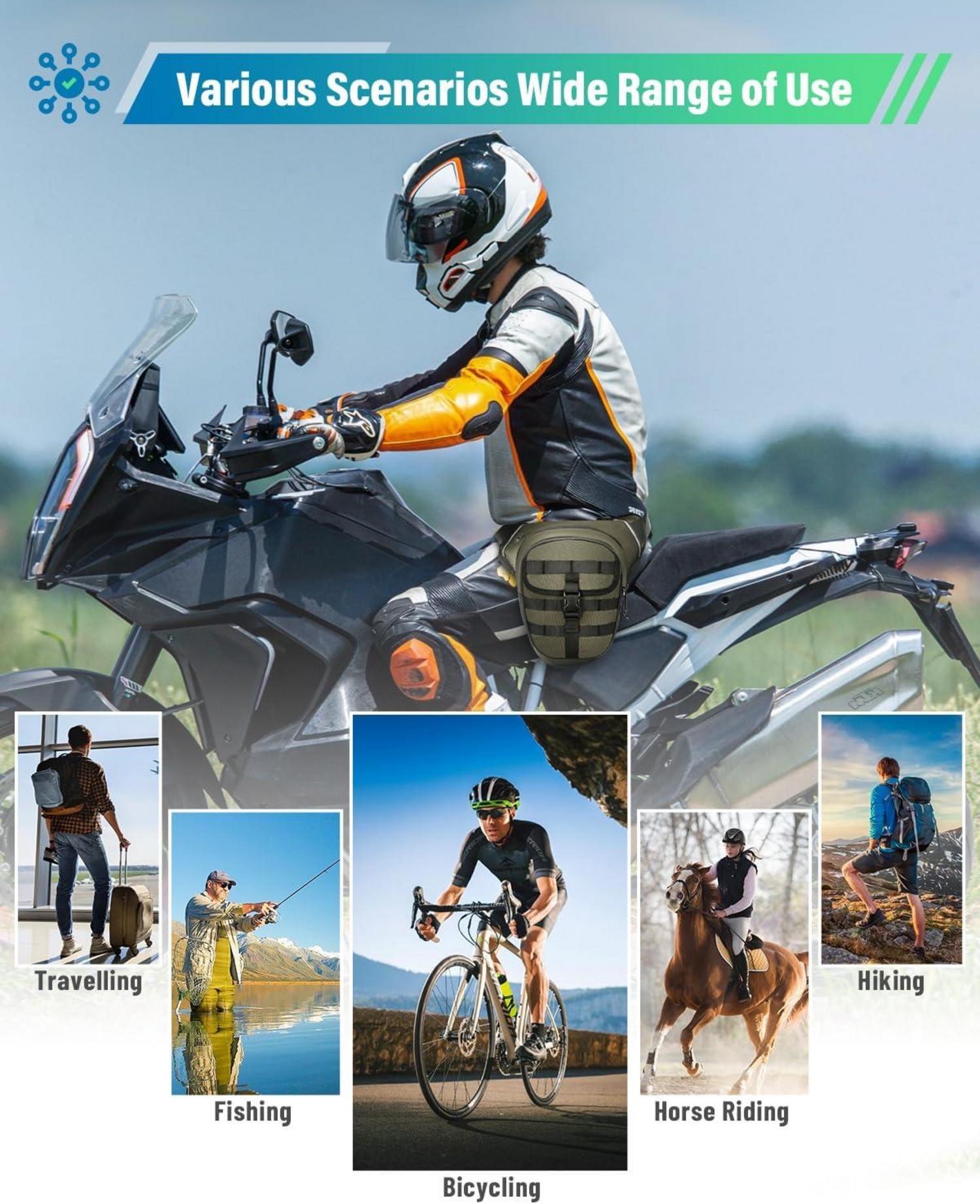 VOBUKE Beintasche Motorrad Herren Oberschenkeltasche Damen Wasserdicht Sport Beinholster Reflektierende Taktische Gürteltasche Militär Leg Bag