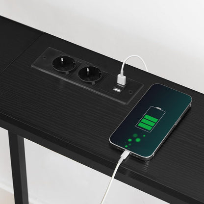 Konsolentisch mit Ladestation USB-Anschlüssen 180 cm schwarz