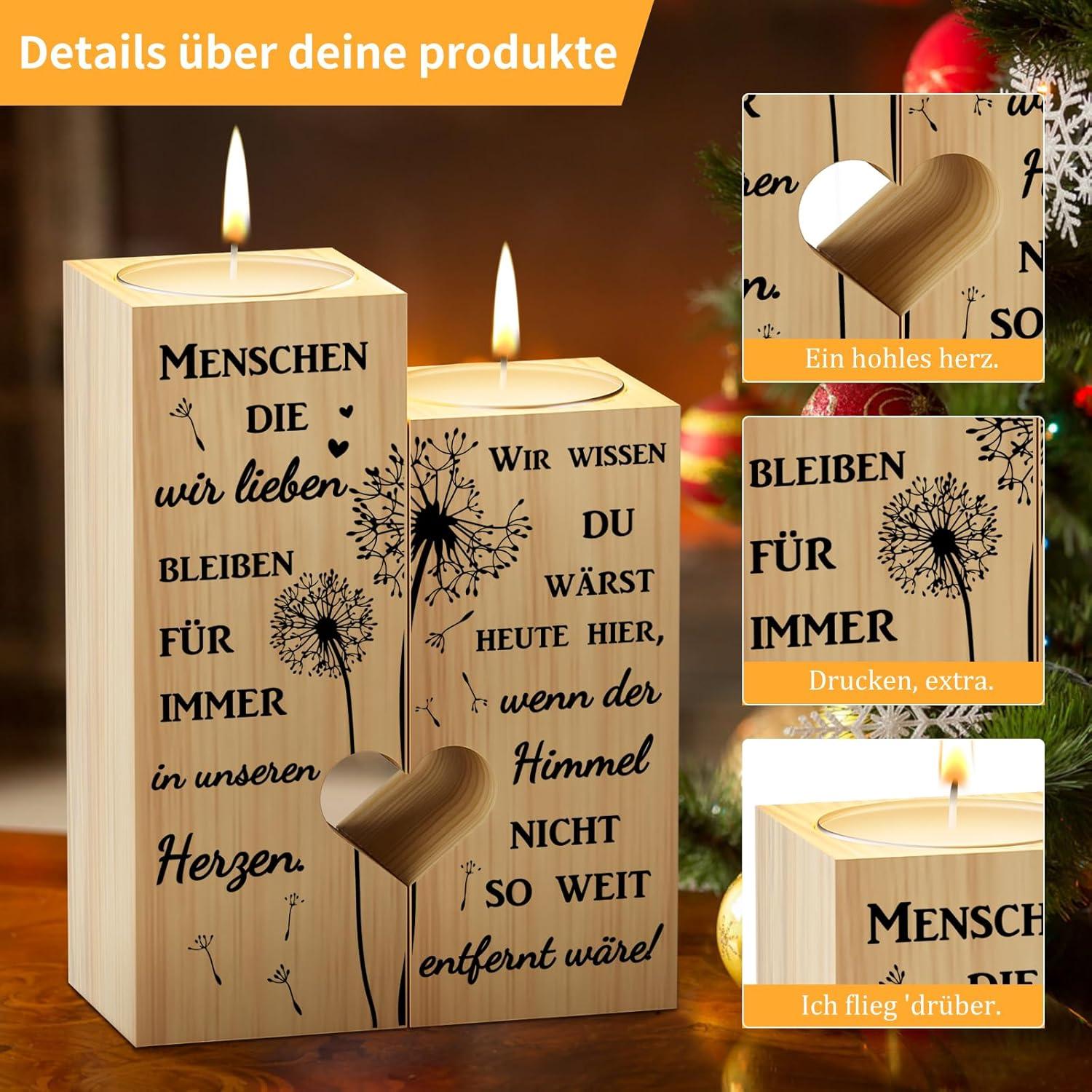 Trauergeschenk Herzförmiger Kerzenhalter Erinnerungslicht in Herzform