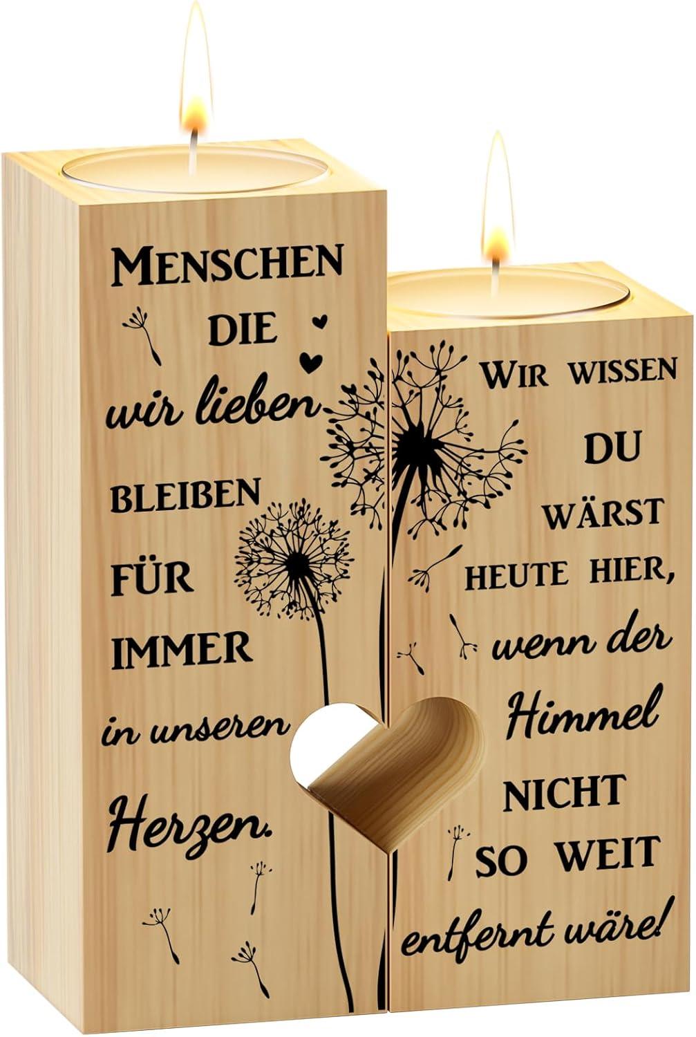 Trauergeschenk: Herzförmiger Kerzenhalter für Verstorbene