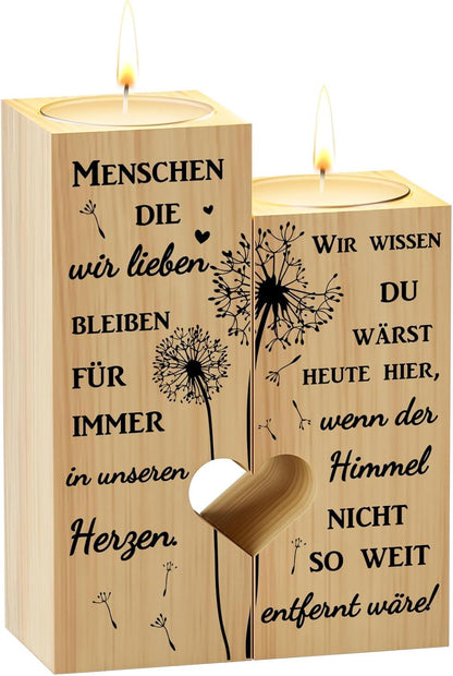 Trauergeschenk: Herzförmiger Kerzenhalter für Verstorbene