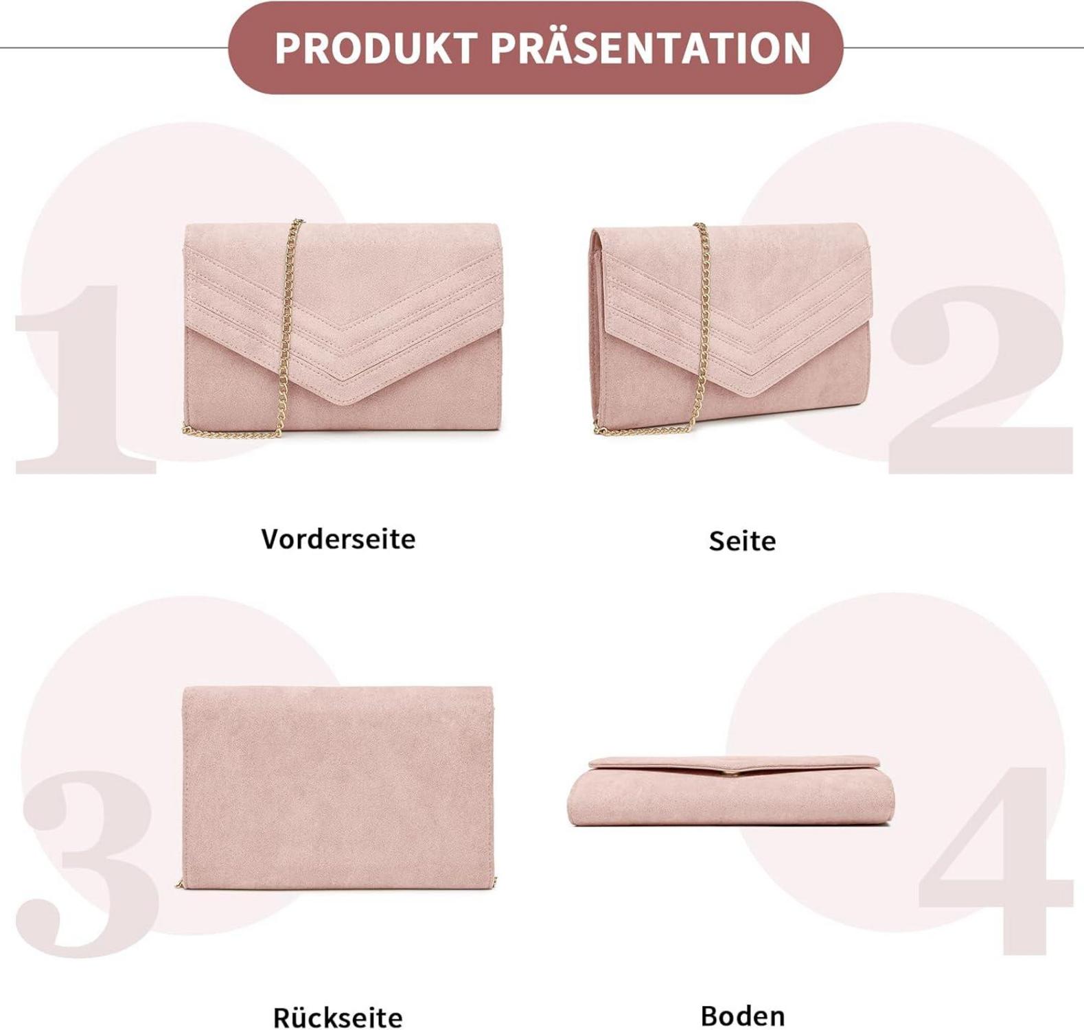 Miss Lulu Damen Clutch Abendtasche mit Kette - Elegant und vielseitig