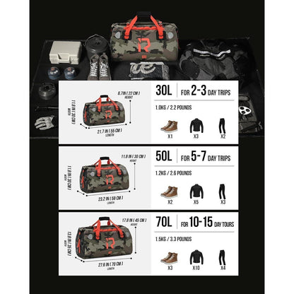 Motorrad Hecktasche 50L wasserdicht mit Rolltop