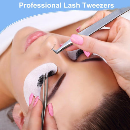 Professionelle Wimpern Pinzette Set aus Edelstahl 2 Stück Dolphin Form