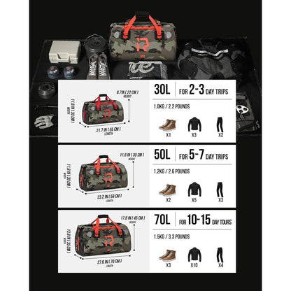 Motorrad Gepäckrolle 30L wasserdicht – Hecktasche für Touring