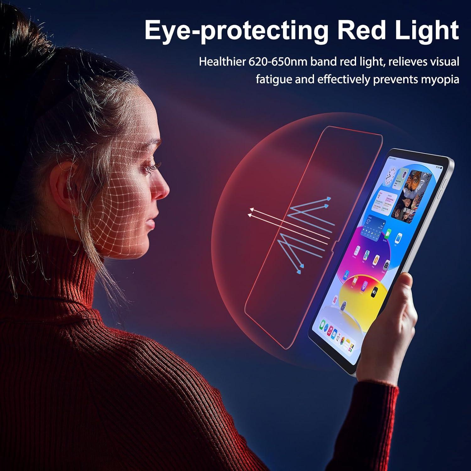 Augenschutz Panzer Schutz Glas für iPad 10. Generation - Rotlicht Schutzfolie - Anti-Blaulicht - Antireflexion - Displaychutz - 10,9 Zoll - 1 Stück