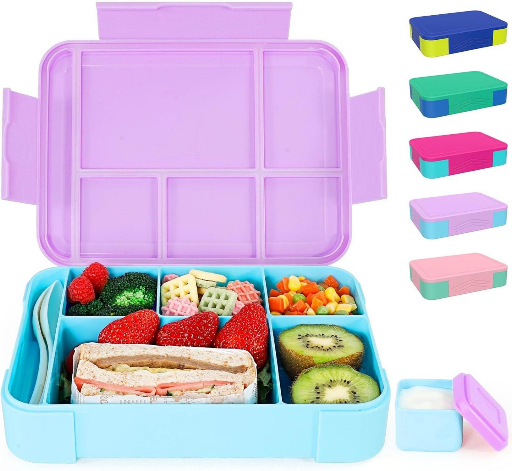 Brotdose Kinder mit 5 Fächern, 1330ml Bento Box auslaufsicher