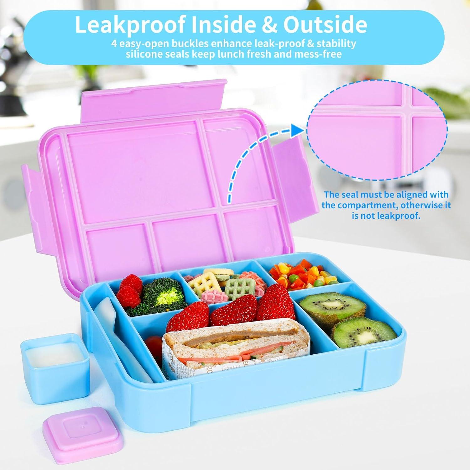 Brotdose Kinder mit Fächern 1330ml Auslaufsicher Lunchbox