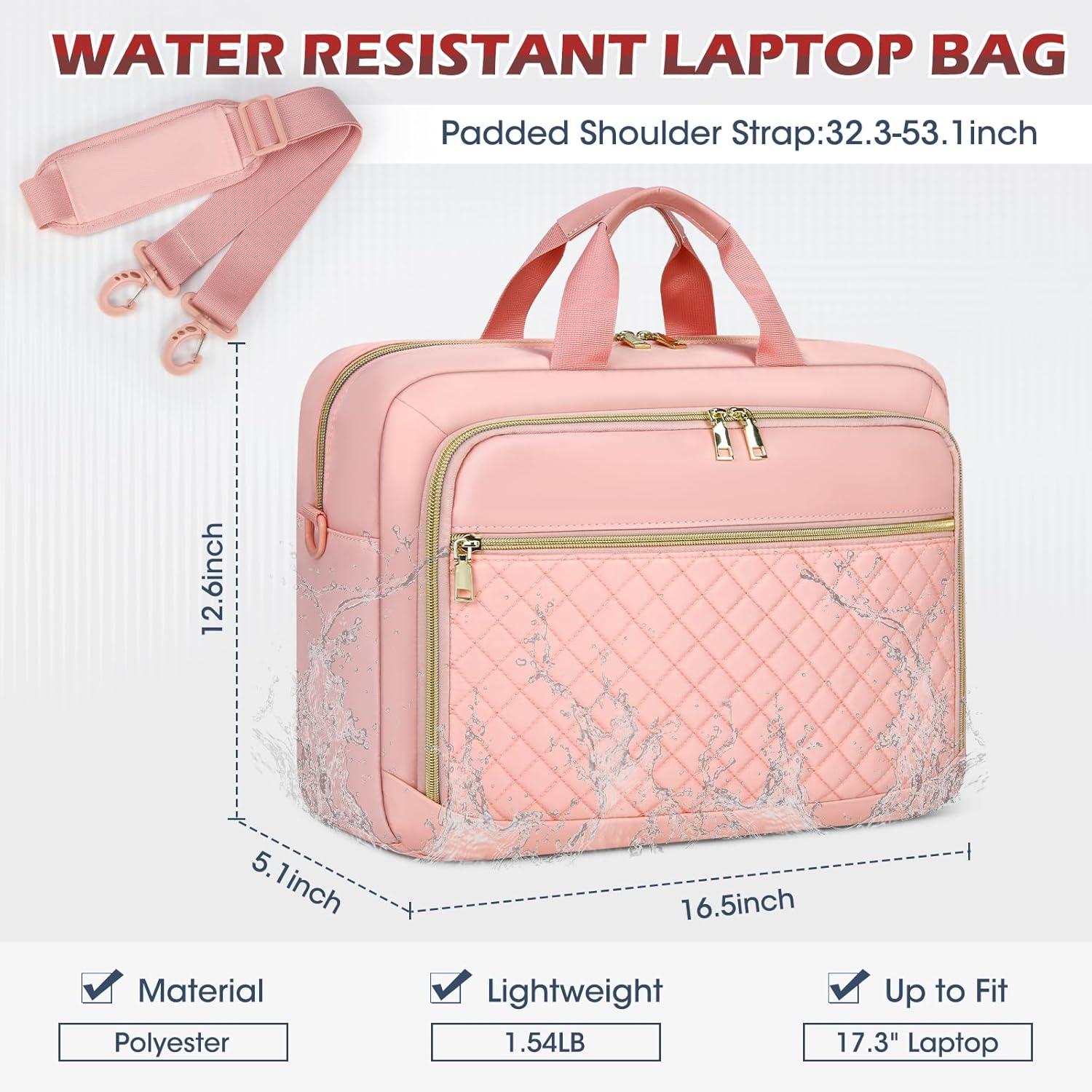 Laptoptasche 17,3 Zoll Damen Business Notebook, Rosa