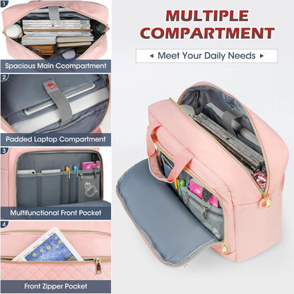 Laptoptasche 17,3 Zoll Damen Business Notebook Umhängetasche Pink