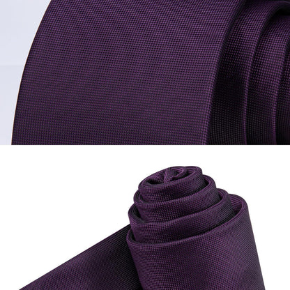 Krawatten-Set Herren Dunkellila mit Einstecktuch | Business & Hochzeit