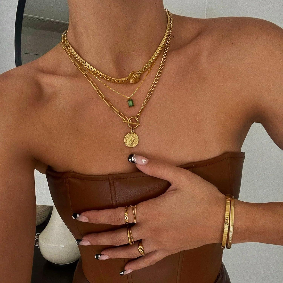 Geburtsstein Halskette Damen 14K Vergoldet Gold Geschenk Muttertag Valentinstag