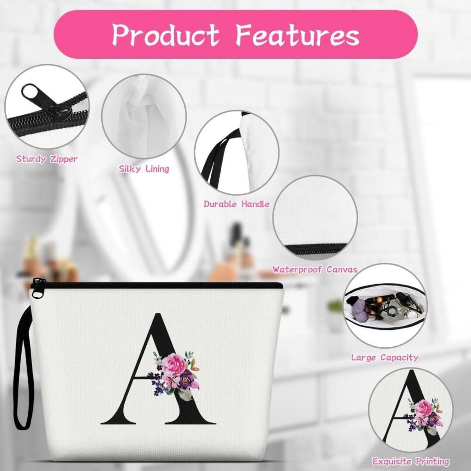 Aucuu Kosmetiktasche Damen Leinwand Make-up Organizer Groß Kapazität