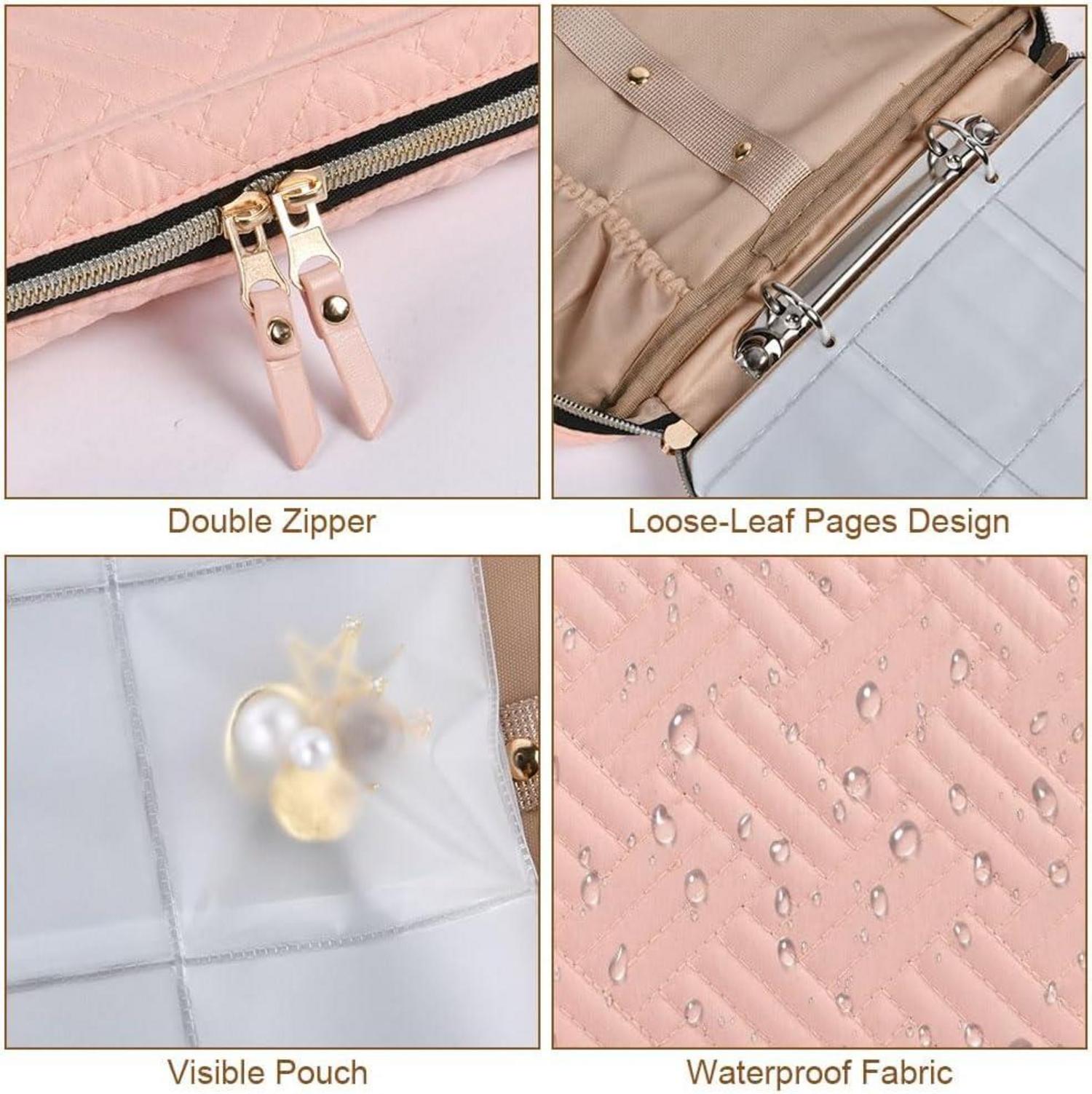 Aucuu Schmuck Organizer Tasche Reise Schmuckaufbewahrung Uhren Ohrringe Ringe Armbänder