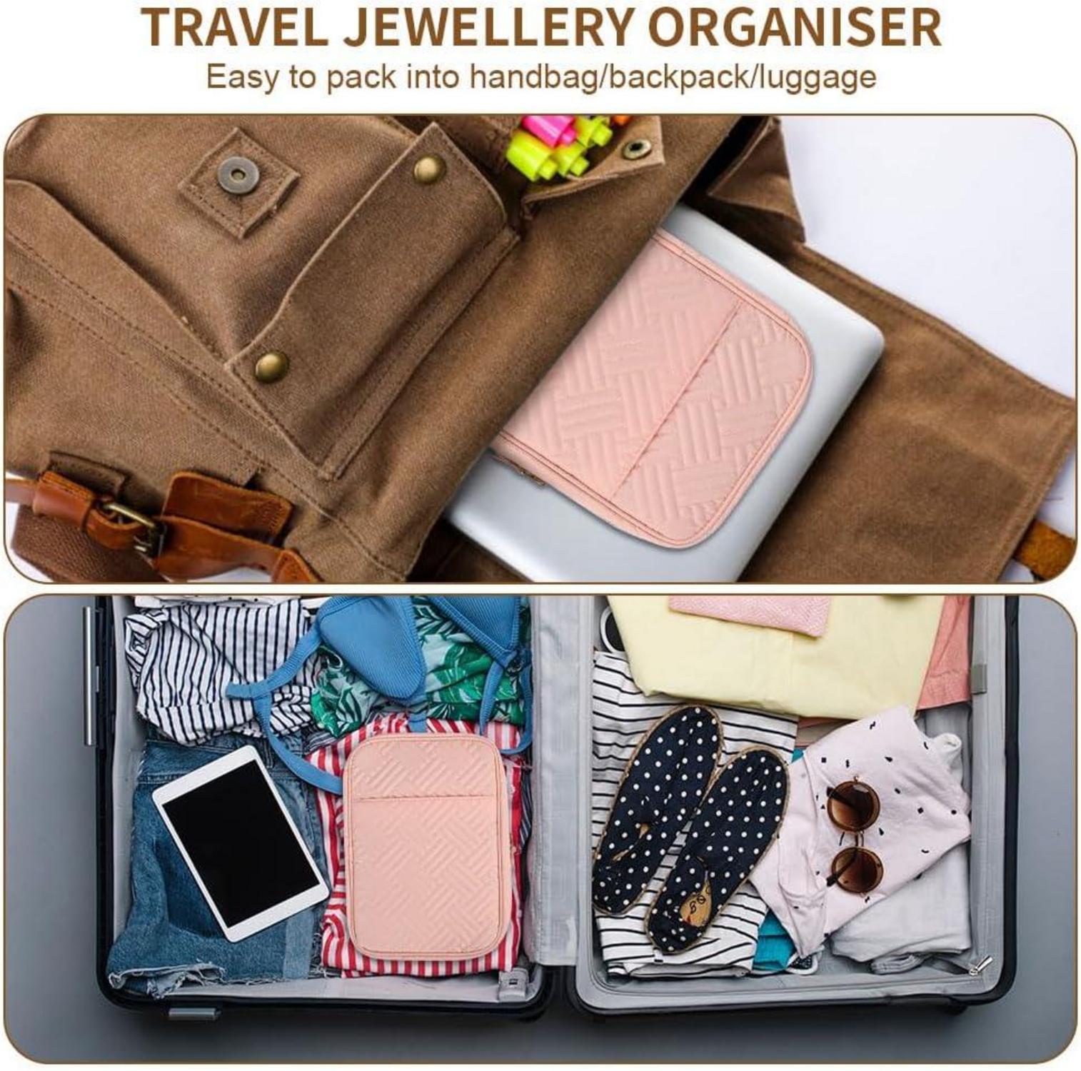 Schmuck Organizer Tasche Reise Schmuckaufbewahrung Uhren Ohrring Ringe Armbänder
