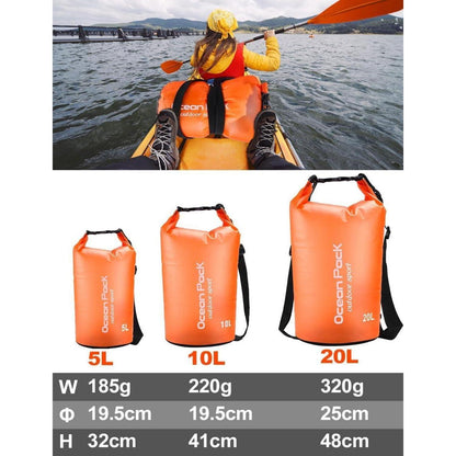 Wasserdichte Tasche 10L Orange mit Schultergurt für Wassersport