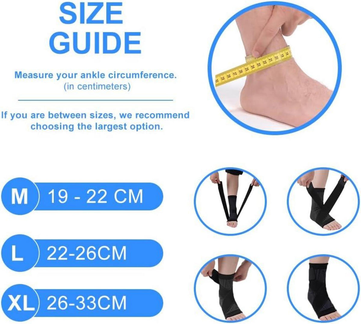 Sprunggelenkbandage 2er-Pack Einstellbar Atmungsaktiv Flexibel
