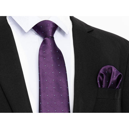 Krawatten-Set Herren Lila mit Einstecktuch, Formell & Business