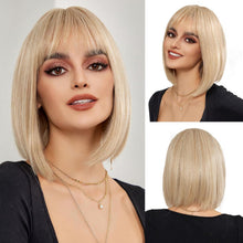 Blonde Bob Perücke mit Pony für Frauen - Kurze gerade