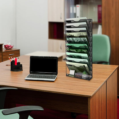 Zeitschriftenständer Wandmontage A4 Büro Organizer 11 Ebenen