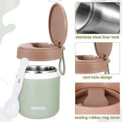 Edelstahl Thermobehälter 2er Set Vakuum Isoliert 430ml Kinder mit
