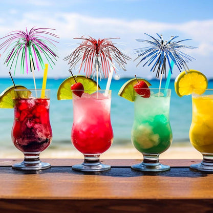 50 Cocktailspieße Feuerwerk Deko – 23cm Party Bar Getränke