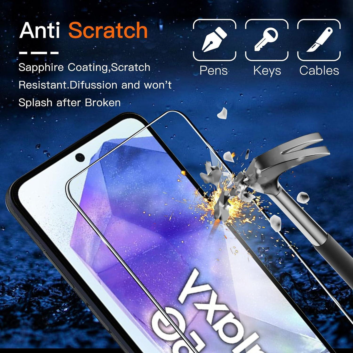 Schutzfolie Samsung Galaxy A55 5G Panzerglas Rahmen 9H Härte