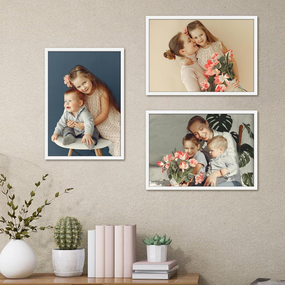 Weißer Fotorahmen A3 30x42 cm für Wandmontage - Großer Bilderrahmen