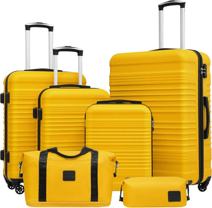 COOLIFE Koffer-Set ABS Hartschale Reisekoffer 4 Rollen TSA-Schloss
